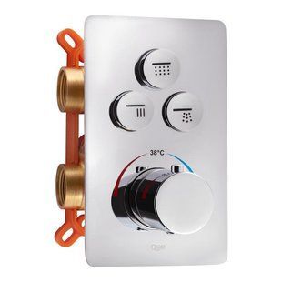 Змішувач термостатичний прихованого монтажу для душу Qtap Votice 6443T105NKC для трьох споживачів SD00041880 фото