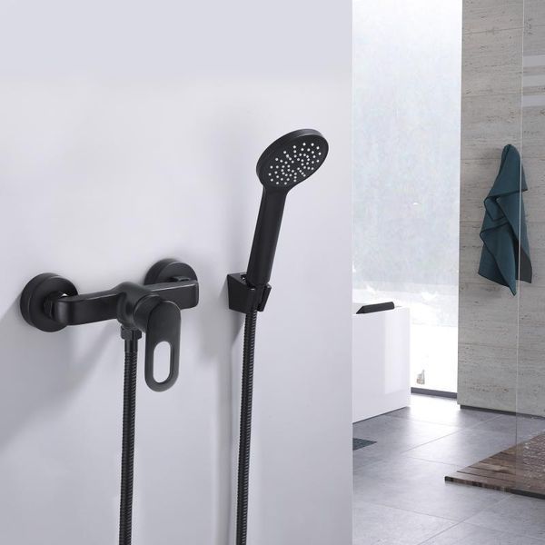 Змішувач для душу Lidz Latwa 010 (з душовим гарнітуром) (k40) LDLAT010BLA45421 Black SD00051545 фото