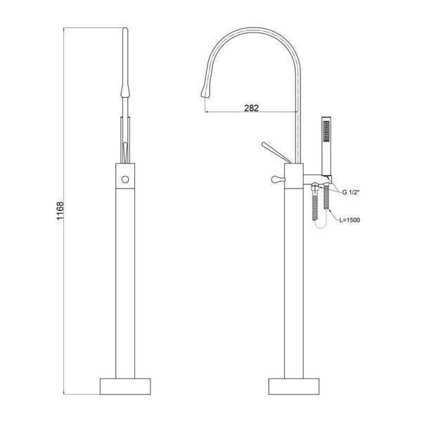 Змішувач для ванни Qtap Virgo 1966103C SD00047494 фото