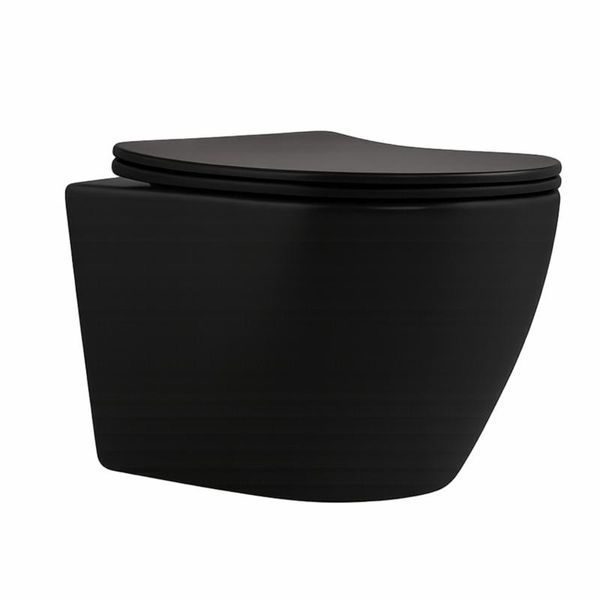 Комплект 5в1: Инсталляция Koller pool +Безободковый Подвесной унитаз Qtap Robin Matt Black Торнадо+ Клавиша CHROME MATT 3017311932 фото