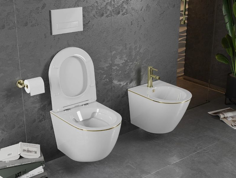 Подвесной унитаз MEXEN LENA WHITE GOLD EDGE * 2523700187 фото