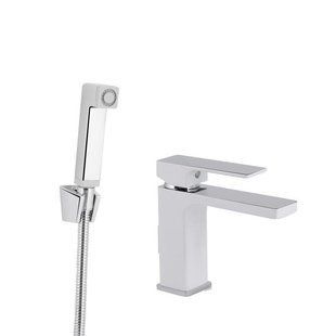 Змішувач для раковини Qtap Gemini (з гігієнічним душем) QTGEM272CRW45691 Chrome/White 2342793056 фото