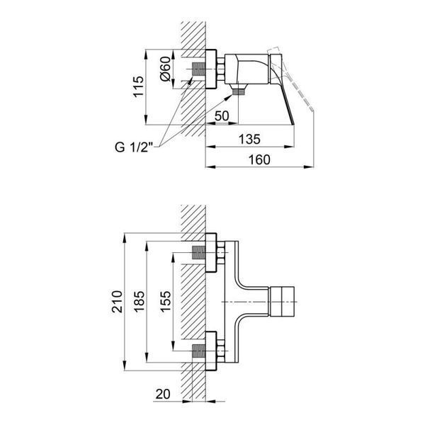 Змішувач для душу Qtap Skalna 4026101C SD00041947 фото
