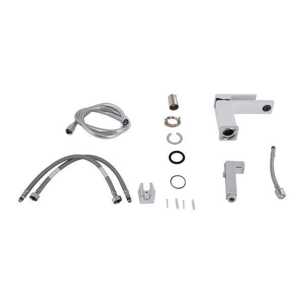Змішувач для раковини Qtap Gemini (з гігієнічним душем) QTGEM272CRW45691 Chrome/White 2342793056 фото