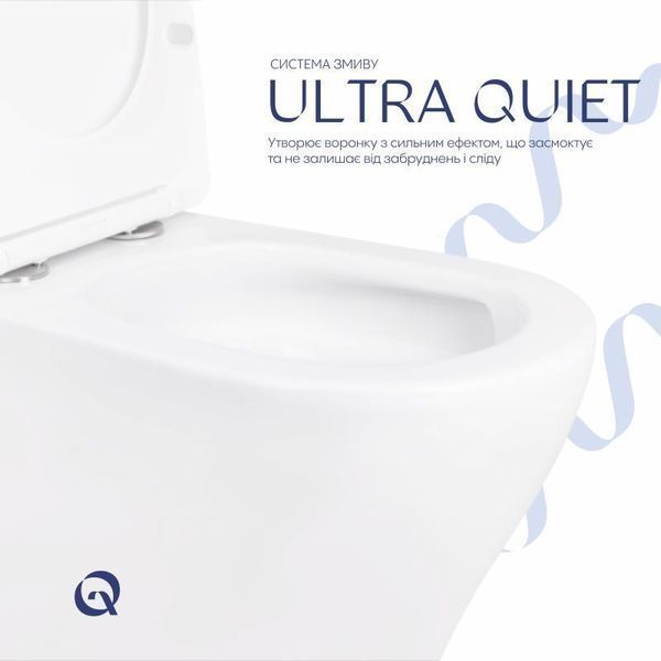 Унітаз-компакт Qtap Cardinal Ultra Quiet безободковий з сидінням Soft-close QT04222168AUQ3W SD00051950 фото