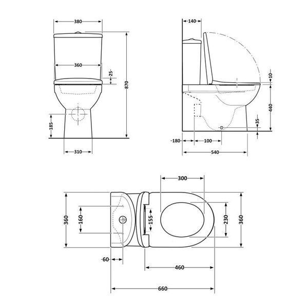 Унітаз підлоговий Qtap Robin Ultra Quiet безобідковий з сидінням Soft-close MATT BLACK QT13226083AMB 2485615990 фото