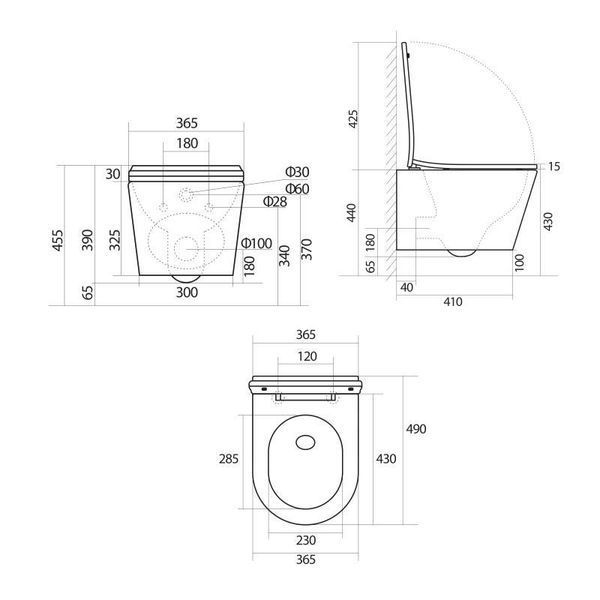 Унитаз подвесной Qtap Scorpio ML Ultra Quiet 490x365x325 мм, с сиденьем Soft-close MagLock, White QTSCOML26W49622 2980240281 фото