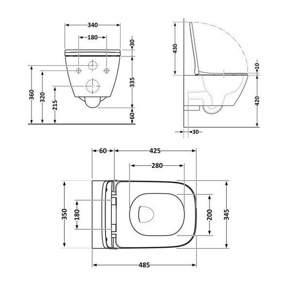 Унитаз подвесной Qtap Tern безободковый с сиденьем Soft-close QT1733052ERW SD00037240 фото