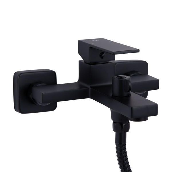 Змішувач для ванни Qtap Gemini (з душовим гарнітуром) QTGEM259BLM45682 Black Matt 2303865972 фото