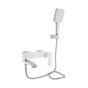 Змішувач для ванни Qtap Swan Cascada з поворотним виливом (з душовим гарнітуром) QTSWA260CRW45569 Chrome/White 2541290722 фото