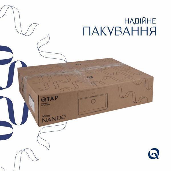 Комплект Qtap Nando LT: Раковина підвісна прамокутна 600х440х130 мм White + Донний клапан PU02O 2364863869 фото