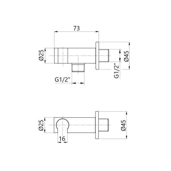 Подключение для шланга Qtap Kvad QT819810842858NB SD00048968 фото