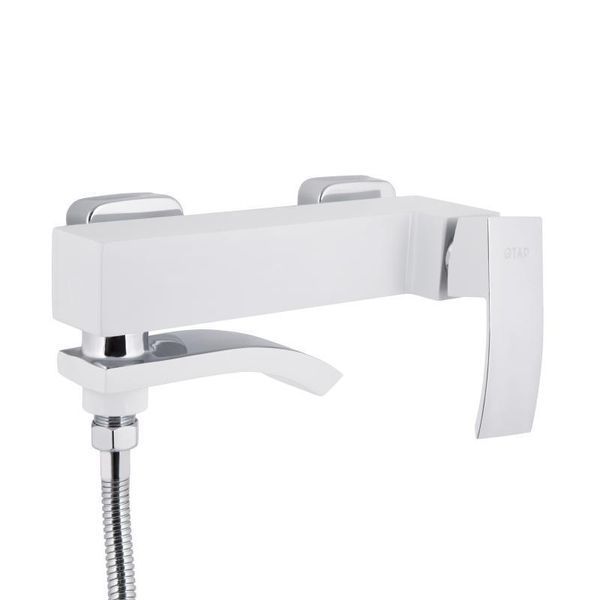 Змішувач для ванни Qtap Swan Cascada з поворотним виливом (з душовим гарнітуром) QTSWA260CRW45569 Chrome/White 2541290722 фото