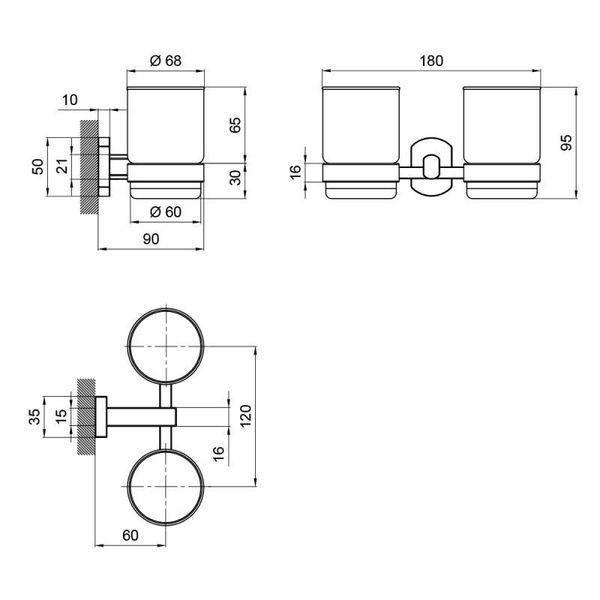 Стакан двойной Qtap Liberty BLM 1155 SD00040023 фото