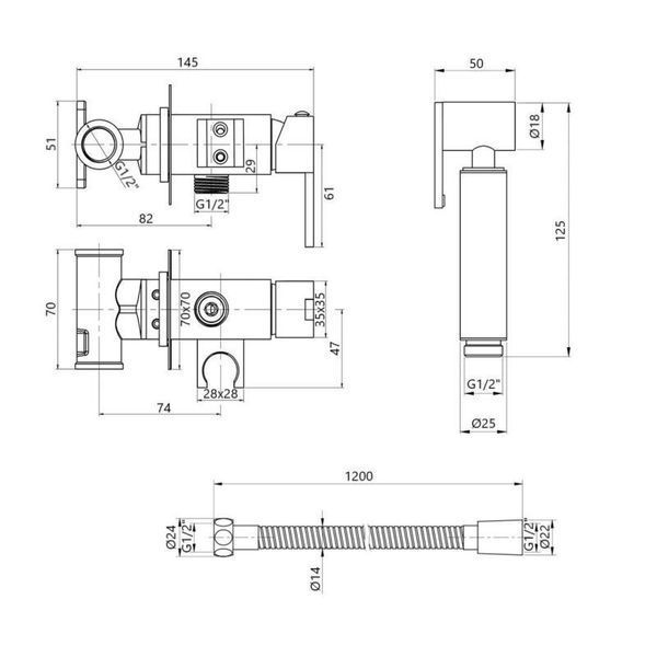 Набор для гигиенического душа Qtap Inspai-Varius QT259710842859NB SD00048969 фото