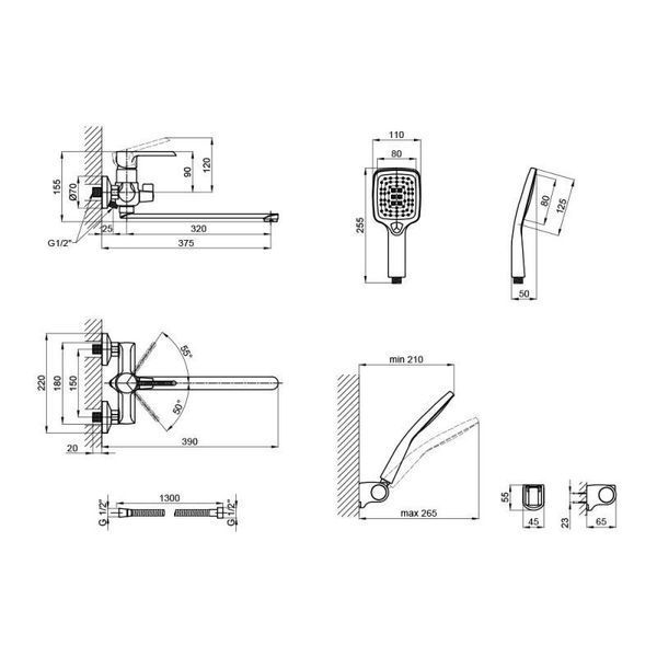 Смеситель для ванной Qtap Grand CRM 005 SD00039602 фото