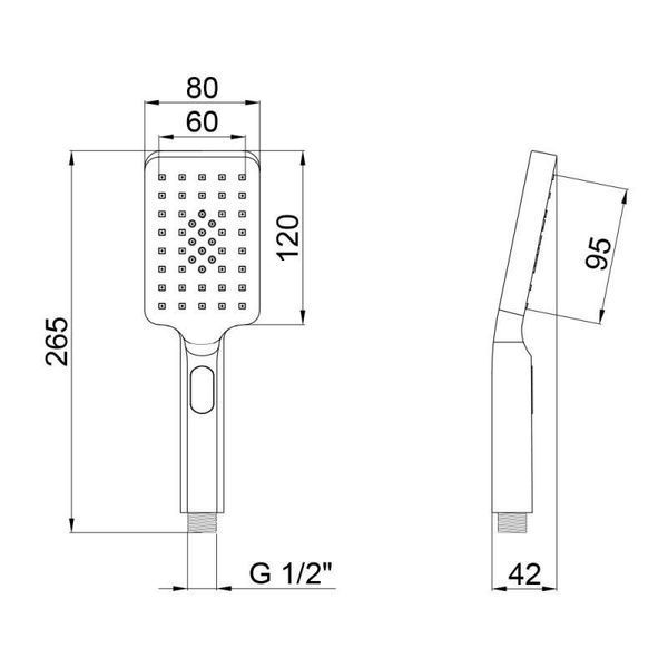 Лейка для ручного душа Qtap Rucni A121N3KBB SD00041919 фото