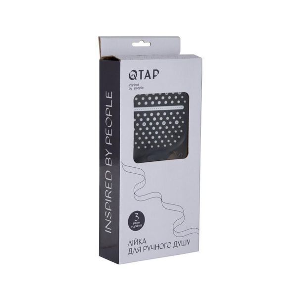 Лійка для ручного душу Qtap Rucni 260x120 мм округла QTRUC125BLM45782 Black Matt SD00051906 фото