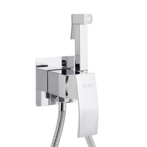 Набор для гігієнічного душу Qtap Swan Cascada прямокутний QTSWA262CRM45567 Chrome 2541290723 фото