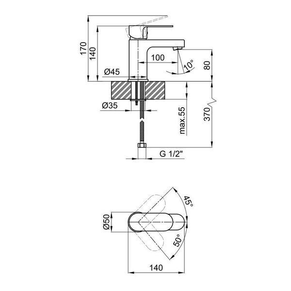 Змішувач для раковини Lidz (CRM) 24 49 001 SD00041611 фото