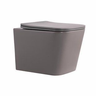 Унитаз подвесной Qtap Tern Ultra Quiet 520&times;345&times;325 мм, Stone grey, с сиденьем Slim Duroplast / Soft-close / Quick Release 3034942731 фото