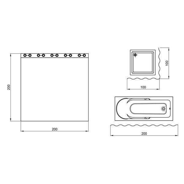 Шторка для ванной Qtap Tessoro PA85655 200х200 SD00034682 фото