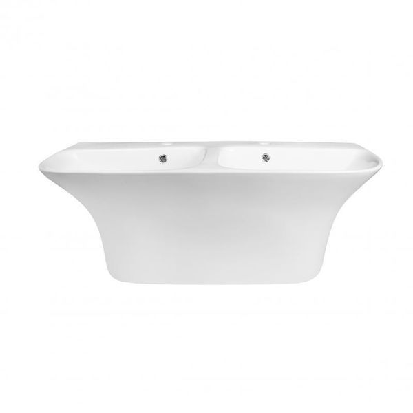 Раковина подвесная моноблок двойная Qtap Virgo 1000х410х360 White с донным клапаном QT1811G760W SD00046566 фото