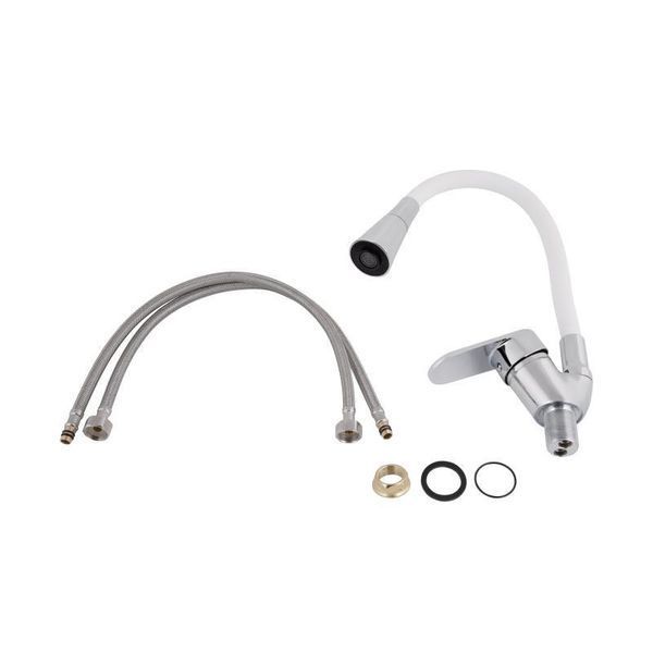 Змішувач для кухні Lidz Tani 008F3 з гнучким виливом (k40) LDTAN008F3WCR37037 White / Chrome 2489742075 фото