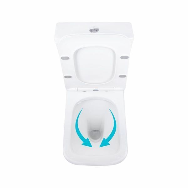 Унітаз підлоговий Qtap Aries Rimless безобідковий з сидінням Soft-close WHITE QT03228302W 2349605276 фото
