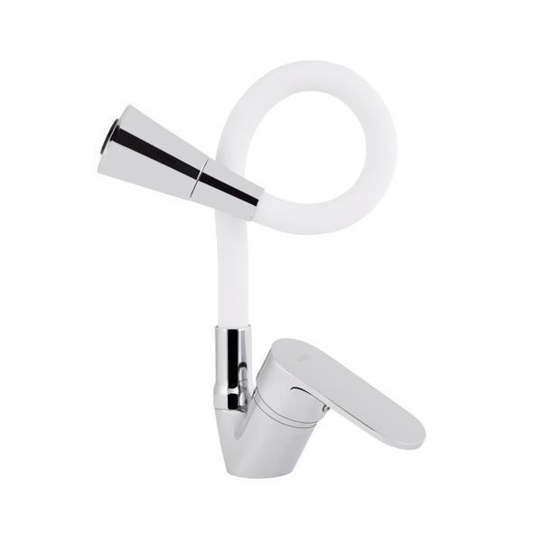 Змішувач для кухні Lidz Tani 008F3 з гнучким виливом (k40) LDTAN008F3WCR37037 White / Chrome 2489742075 фото