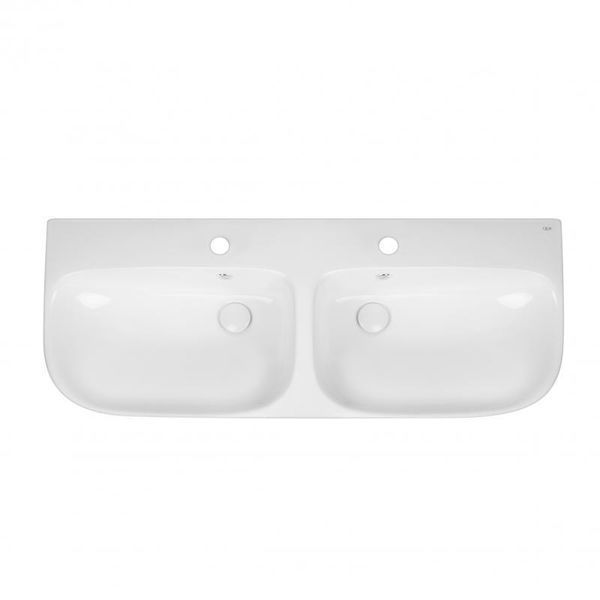 Раковина подвесная моноблок двойная Qtap Virgo 1000х410х360 White с донным клапаном QT1811G760W SD00046566 фото