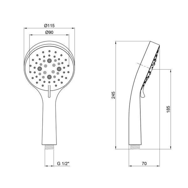 Лійка для ручного душу Qtap Rucni A115O3PCW SD00042031 фото