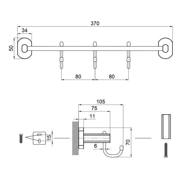 Крючок Qtap Liberty BLM 1154-3 SD00040025 фото