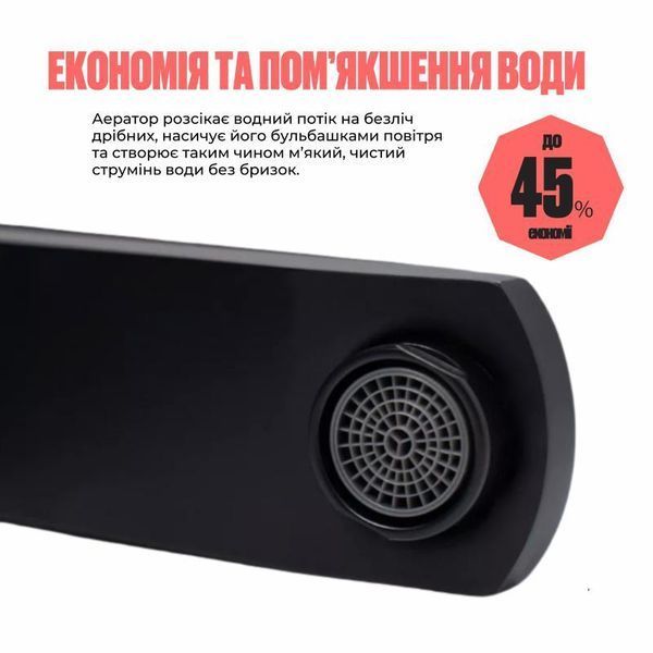 Смеситель для раковины Lidz Kubis 01D-BFS Black SD00049499 фото