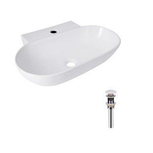 Комплект Qtap Cardinal: Раковина підвісна / накладна овальна 565х400х130 мм White + Донний клапан PU02 2364863873 фото