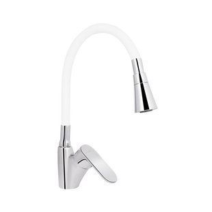 Смеситель для кухни Lidz Tani 007F3 с гибким изливом (k40) LDTAN007F3WCR40423 White / Chrome 2542403565 фото