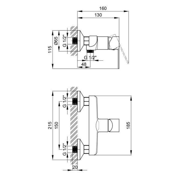 Смеситель для душа Qtap Ustek 4016107CW SD00041973 фото