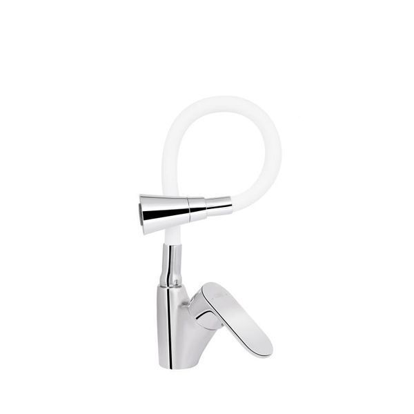 Смеситель для кухни Lidz Tani 007F3 с гибким изливом (k40) LDTAN007F3WCR40423 White / Chrome 2542403565 фото