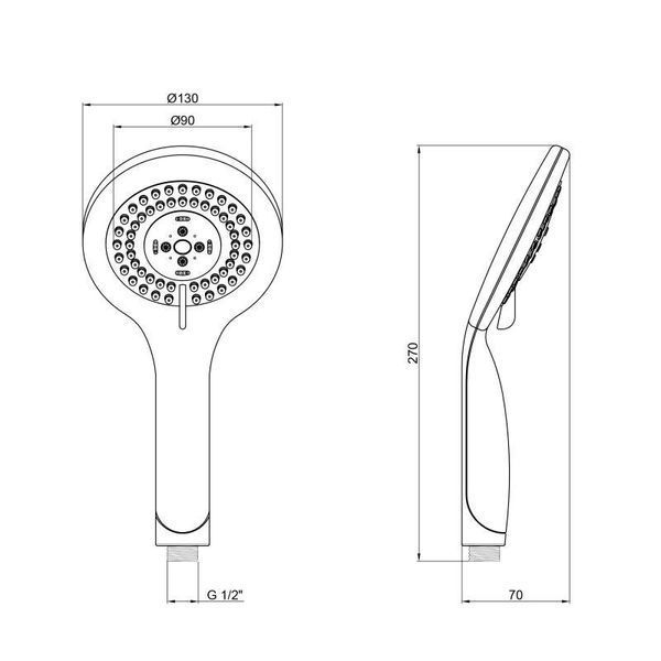 Лейка для ручного душа Qtap Rucni A128O5PCW SD00042032 фото
