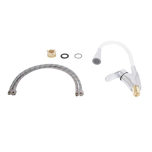 Смеситель для кухни Lidz Tani 007F3 с гибким изливом (k40) LDTAN007F3WCR40423 White / Chrome 2542403565 фото