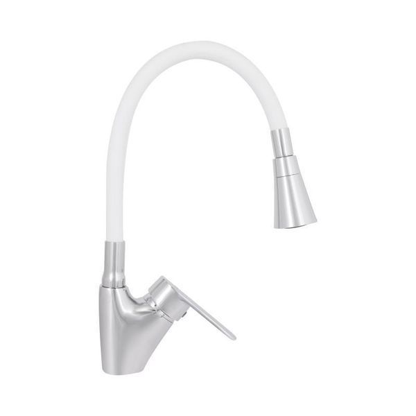 Смеситель для кухни Lidz Tani 007F3 с гибким изливом (k40) LDTAN007F3WCR40423 White / Chrome 2542403565 фото