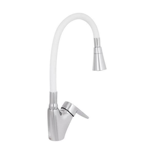Смеситель для кухни Lidz Tani 007F3 с гибким изливом (k40) LDTAN007F3WCR40423 White / Chrome 2542403565 фото