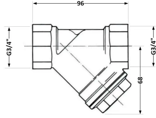 Фільтр косий Icma №50 грубої очистки 1 1/4"ВВ латунний 83050AG05 SD00054225 фото