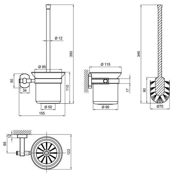 Йоржик для унітаза Qtap Liberty BLM 1157 SD00040031 фото