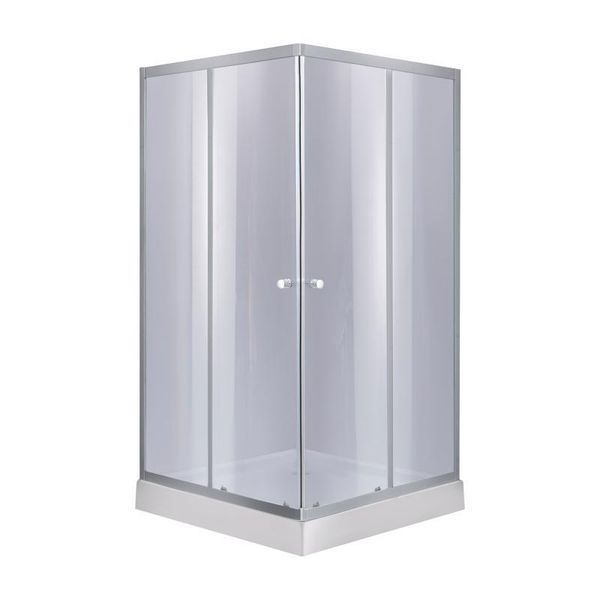 Набор Lidz душевая кабина Wawel SC90x90.SAT.LOW.GR, стекло тонированное 4 мм + поддон Mazur SD00048613 фото