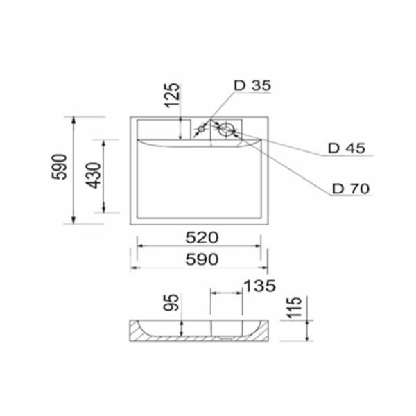 Раковина на пральну машину Qtap Arvin 595x595x115 мм, White QTARV2365WHI48575 2680819694 фото