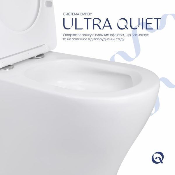 Унітаз підлоговий Qtap Virgo Ultra Quiet безобідковий з сидінням Soft-close WHITE QT18226092AW 2356227910 фото