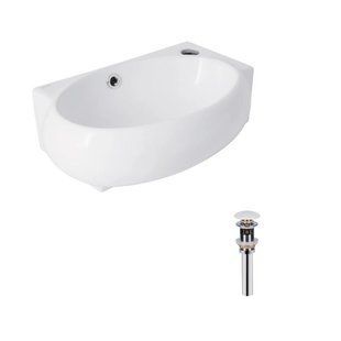 Комплект Qtap Leo: Раковина підвісна овальна права 430x290x140 мм White + Донний клапан PU02O 2364863875 фото
