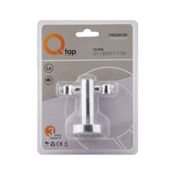 Крючок Qtap Liberty двойной QTLIBCRM1154 Chrome 1639632511 фото