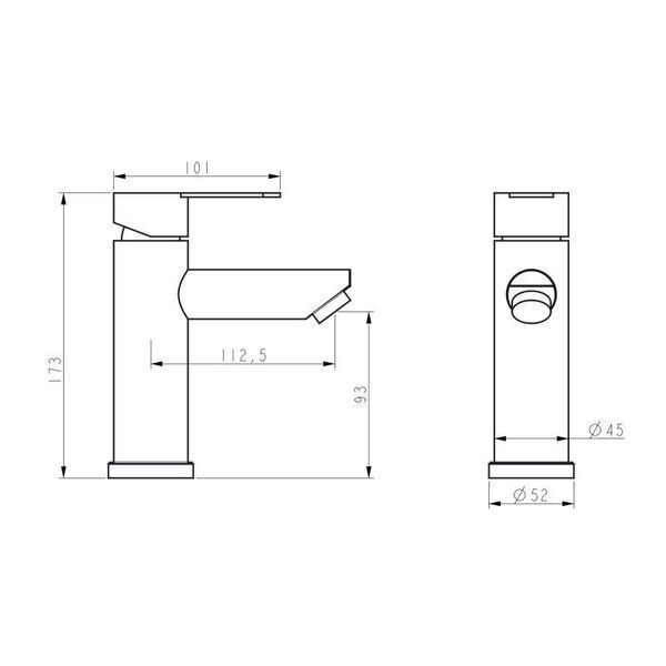 Змішувач для раковини Brinex Pure 001F низький Nickel BRIPUR001FNKL 2494360957 фото